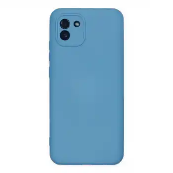 Samsung Galaxy A03 Kılıf Nano İçi Kadife Silikon - Mavi