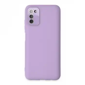 Samsung Galaxy A03s Kılıf Lansman Glass Kapak - Lila