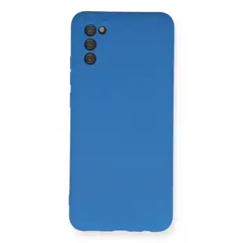 Samsung Galaxy A03s Kılıf Nano İçi Kadife Silikon - Mavi