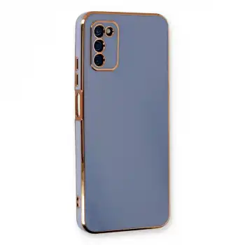 Samsung Galaxy A03s Kılıf Volet Silikon - Mavi