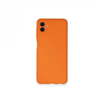 Samsung Galaxy A04 Kılıf Nano İçi Kadife Silikon - Turuncu