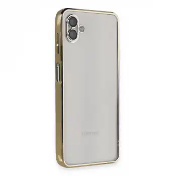 Samsung Galaxy A04 Kılıf Razer Lensli Silikon - Gold