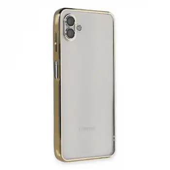 Samsung Galaxy A04 Kılıf Razer Lensli Silikon - Gold