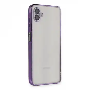 Samsung Galaxy A04 Kılıf Razer Lensli Silikon - Mor