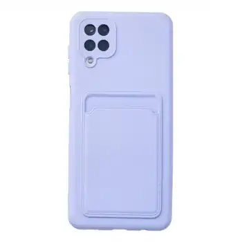 Samsung Galaxy A12 Kılıf Kelvin Kartvizitli Silikon - Lila