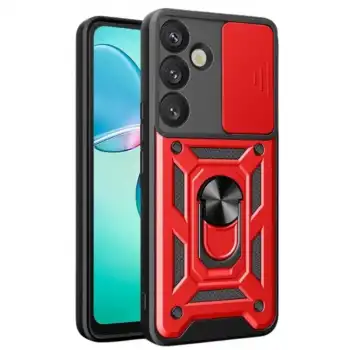Samsung Galaxy A17 5g Pars Lens Yüzüklü Silikon - Kırmızı