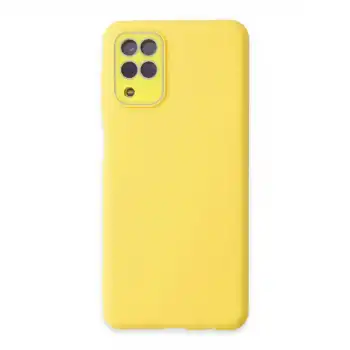 Samsung Galaxy A22 Kılıf Lansman Glass Kapak - Sarı