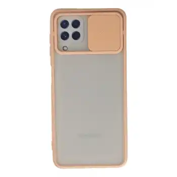 Samsung Galaxy A22 Kılıf Palm Buzlu Kamera Sürgülü Silikon - Pembe