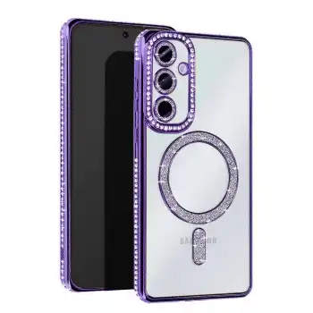 Samsung Galaxy A26 Joke Simli Magneticsafe Kılıf - Derin Mor
