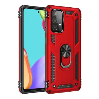 Samsung Galaxy A33 5g Kılıf Sofya Yüzüklü Silikon Kapak - Kırmızı