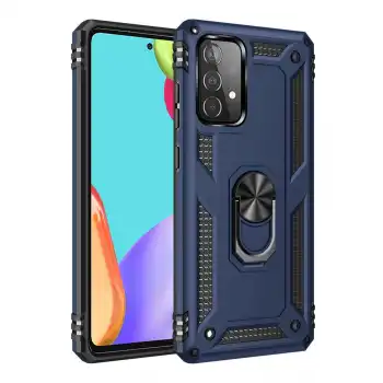 Samsung Galaxy A33 5g Kılıf Sofya Yüzüklü Silikon Kapak - Lacivert