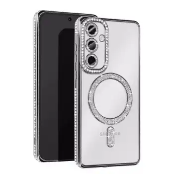 Samsung Galaxy A35 5g Joke Simli Magneticsafe Kılıf - Gümüş