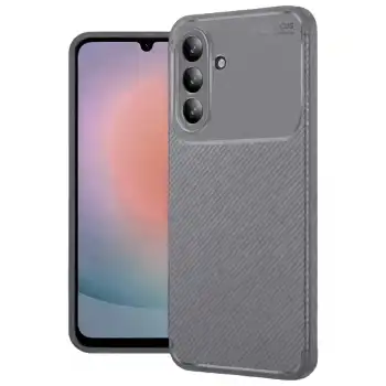 Samsung Galaxy A36 Kılıf Auto Focus Karbon Kapak - Gri