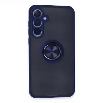 Samsung Galaxy A55 5g Kılıf Montreal Yüzüklü Silikon Kapak - Lacivert