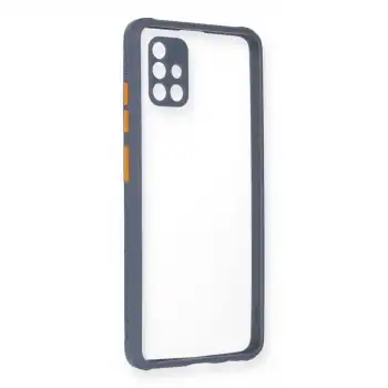 Samsung Galaxy A71 Kılıf Miami Şeffaf Silikon - Gri
