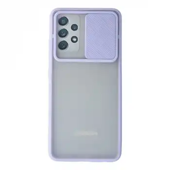 Samsung Galaxy A72 Kılıf Palm Buzlu Kamera Sürgülü Silikon - Lila