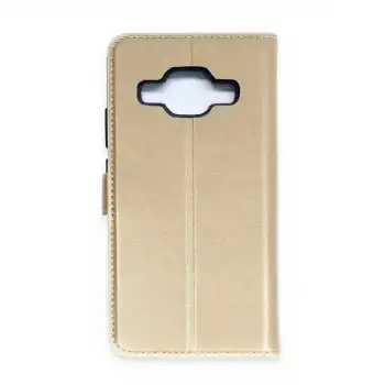 Samsung Galaxy J5 Trend S Plus Kapaklı Kılıf - Gold