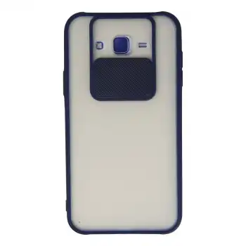 Samsung Galaxy J7 Kılıf Palm Buzlu Kamera Sürgülü Silikon - Lacivert