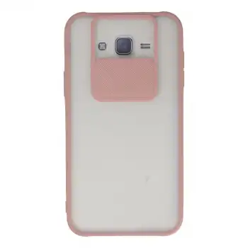 Samsung Galaxy J7 Kılıf Palm Buzlu Kamera Sürgülü Silikon - Pembe