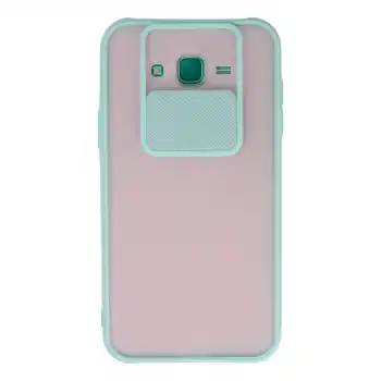 Samsung Galaxy J7 Kılıf Palm Buzlu Kamera Sürgülü Silikon - Turkuaz