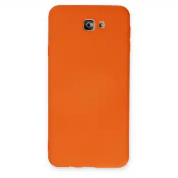 Samsung Galaxy J7 Prime Kılıf Nano İçi Kadife Silikon - Turuncu