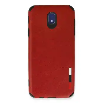 Samsung Galaxy J7 Pro / J730 Kılıf Loop Deri Silikon - Kırmızı