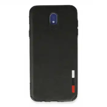 Samsung Galaxy J7 Pro / J730 Kılıf Loop Deri Silikon - Siyah