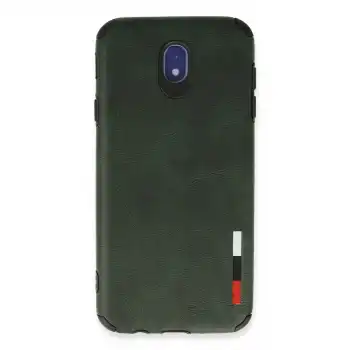 Samsung Galaxy J7 Pro / J730 Kılıf Loop Deri Silikon - Yeşil