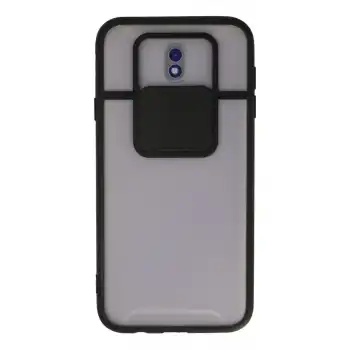 Samsung Galaxy J7 Pro / J730 Kılıf Palm Buzlu Kamera Sürgülü Silikon - Siyah
