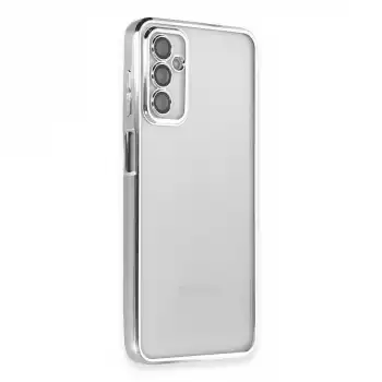 Samsung Galaxy M23 Kılıf Razer Lensli Silikon - Gümüş