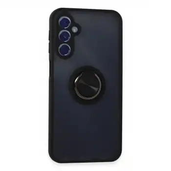 Samsung Galaxy M34 5g Kılıf Montreal Yüzüklü Silikon Kapak - Siyah