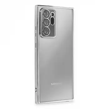 Samsung Galaxy Note 20 Ultra Kılıf Razer Lensli Silikon - Gümüş