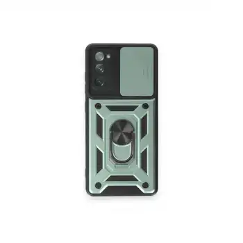 Samsung Galaxy S20 Fe Kılıf Pars Lens Yüzüklü Silikon - Yeşil