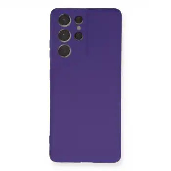 Samsung Galaxy S21 Ultra Kılıf Nano İçi Kadife Silikon - Mor