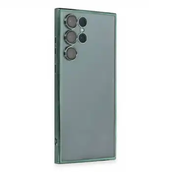 Samsung Galaxy S22 Ultra Kılıf Razer Lensli Silikon - Yeşil