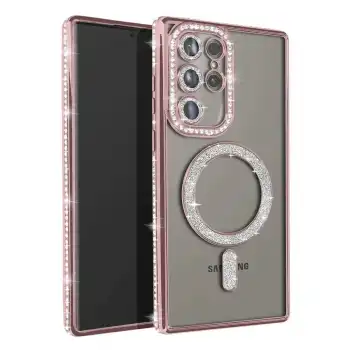 Samsung Galaxy S23 Ultra Joke Simli Magneticsafe Kılıf - Pembe