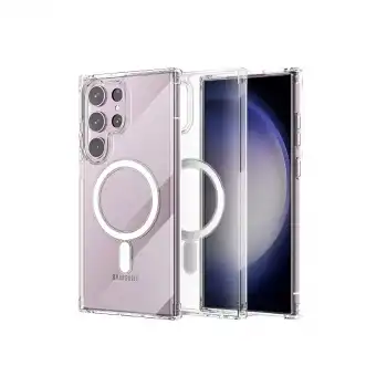 Samsung Galaxy S23 Ultra Kılıf Magneticsafe Şeffaf Silikon - Şeffaf