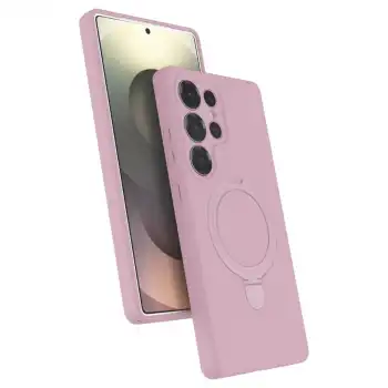 Samsung Galaxy S23 Ultra Regal Magsafe Standlı Kapak - Açık Pembe