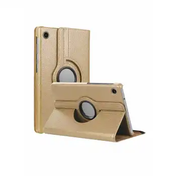 Samsung Galaxy Tab A11 360 Tablet Deri Kılıf - Gold