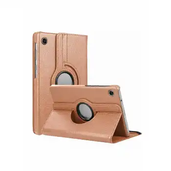 Samsung Galaxy Tab A11 360 Tablet Deri Kılıf - Rose Gold