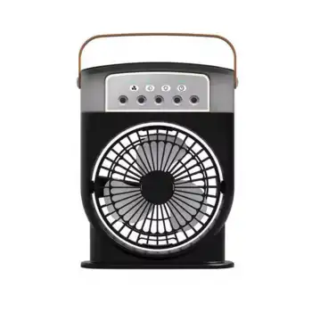 Şarjlı 600 Ml Su Hazneli Taşınabilir Masaüstü Vanilatör  Güçlü Fan Ve 2000 Mah Pil Siyah