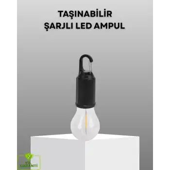 Şarjlı Kancalı LED Lamba – Kamp, Balkon ve Acil Durum Işığı