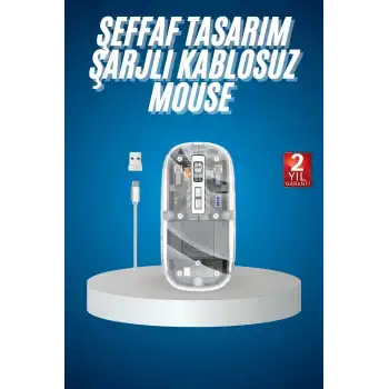 Sessiz Tıklama Çift Modlu Bluetooth Ve Alıcı Şeffaf Mouse Fare
