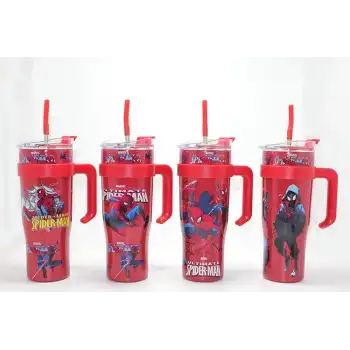 Sevimli Spiderman Pipetli Termos & Suluk Alk4713