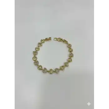 Sıralı Kalp Taşlı Cm Bileklik
