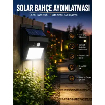 Solar Lamba Giriş, Bahçe Yol Avlu Hareket Sensörlü Led Parlak Gece Su Geçirmez