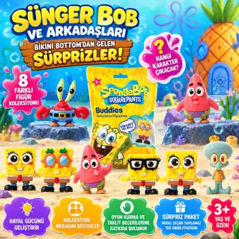 SpongeBob SquarePants Buddies 3D Sürpriz Figür Paketi