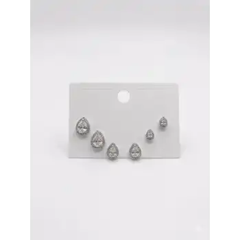 Su Damlası Detaylı Altılı Küpe