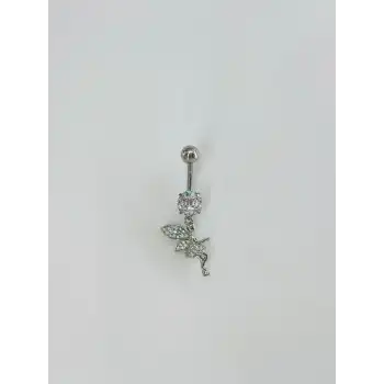 Su Perisi Detaylı Göbek Piercing