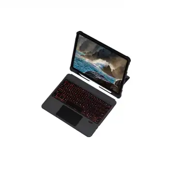 T5209d İpad Pro 12.9 (2021) Kılıf İnter Ledli Klavyeli Tablet Kılıfı - Siyah